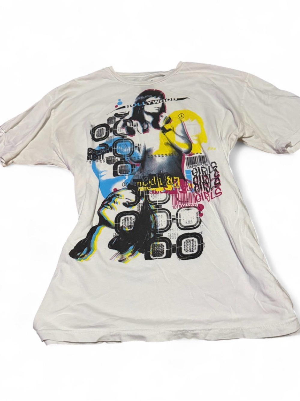 CBR White Cyber Y2K Graphic Print Sleeping Shirt/Top